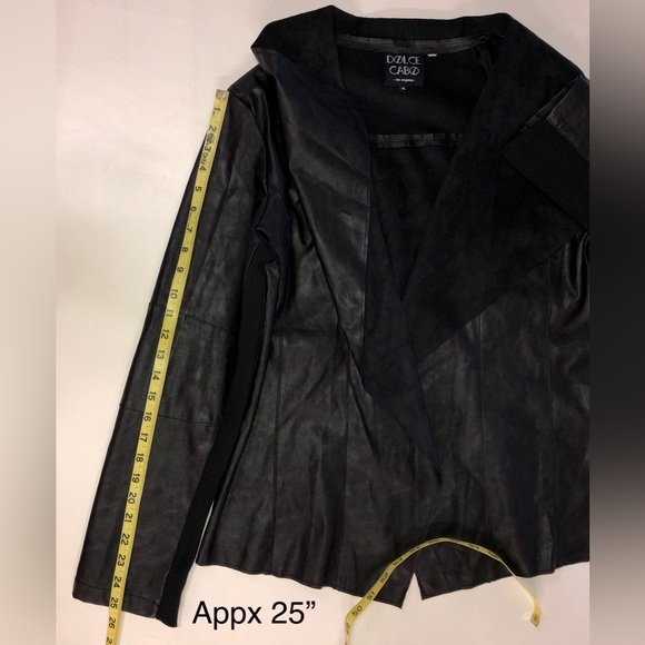 DOLCE CABO Open Drape Vegan Leather Jacket Black (XL) - Picture 13 of 17